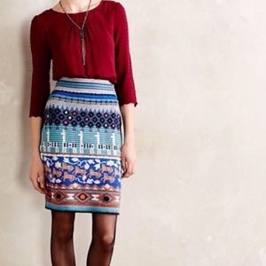 Anthropologie Monogram HWR Llama Knit Skirt XS